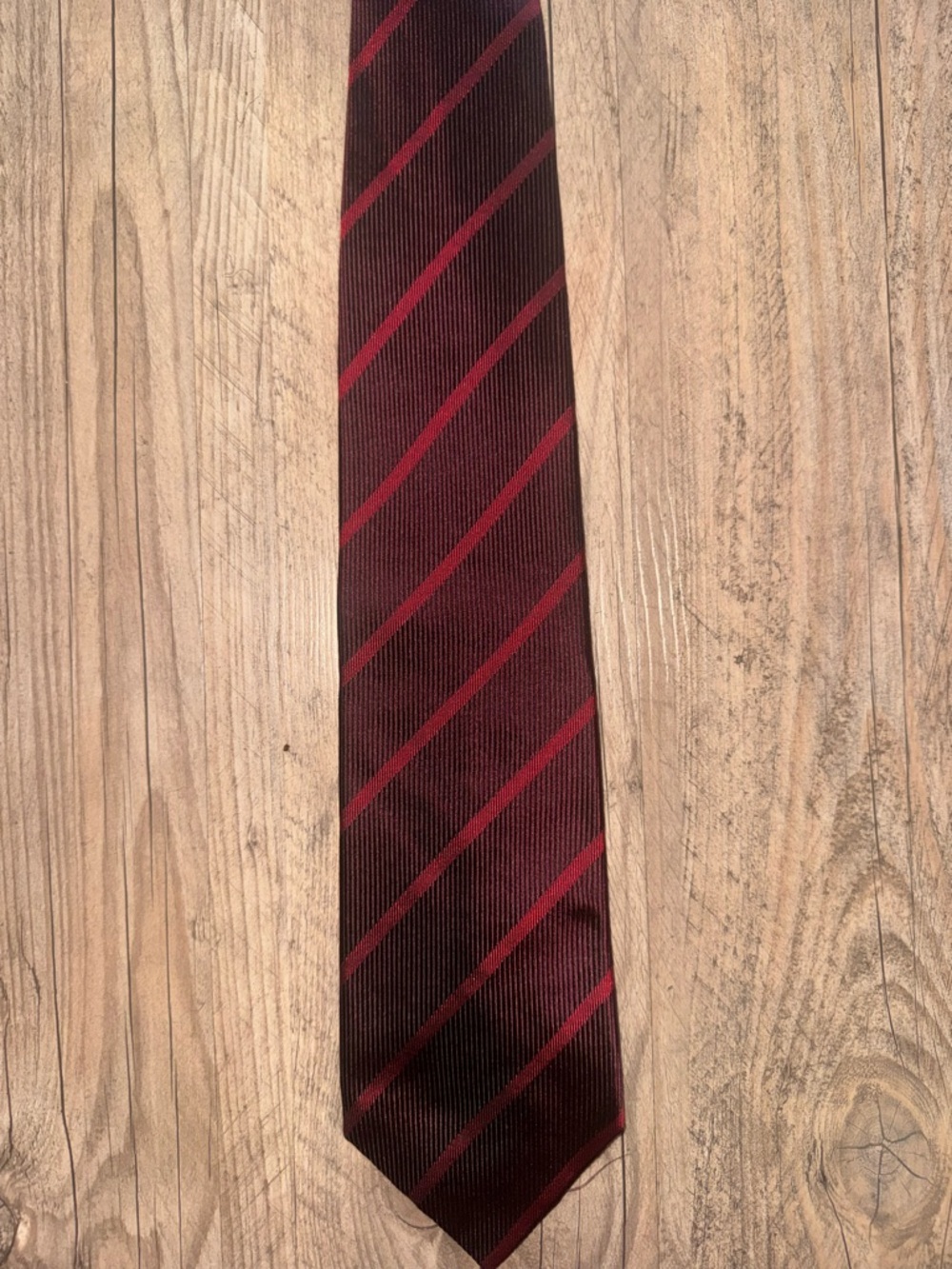 Joseph Abboud Burgundy Tie with Red Stripes